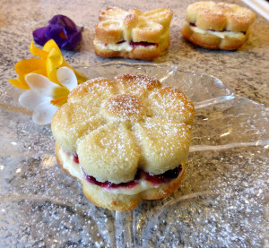 Spring-themed mini Victoria sandwiches