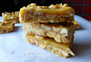 Salted Peanut Caramel Squares